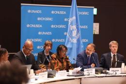 Ruth Masha spekaing during the United Nations Programme on HIV/AIDS summit.